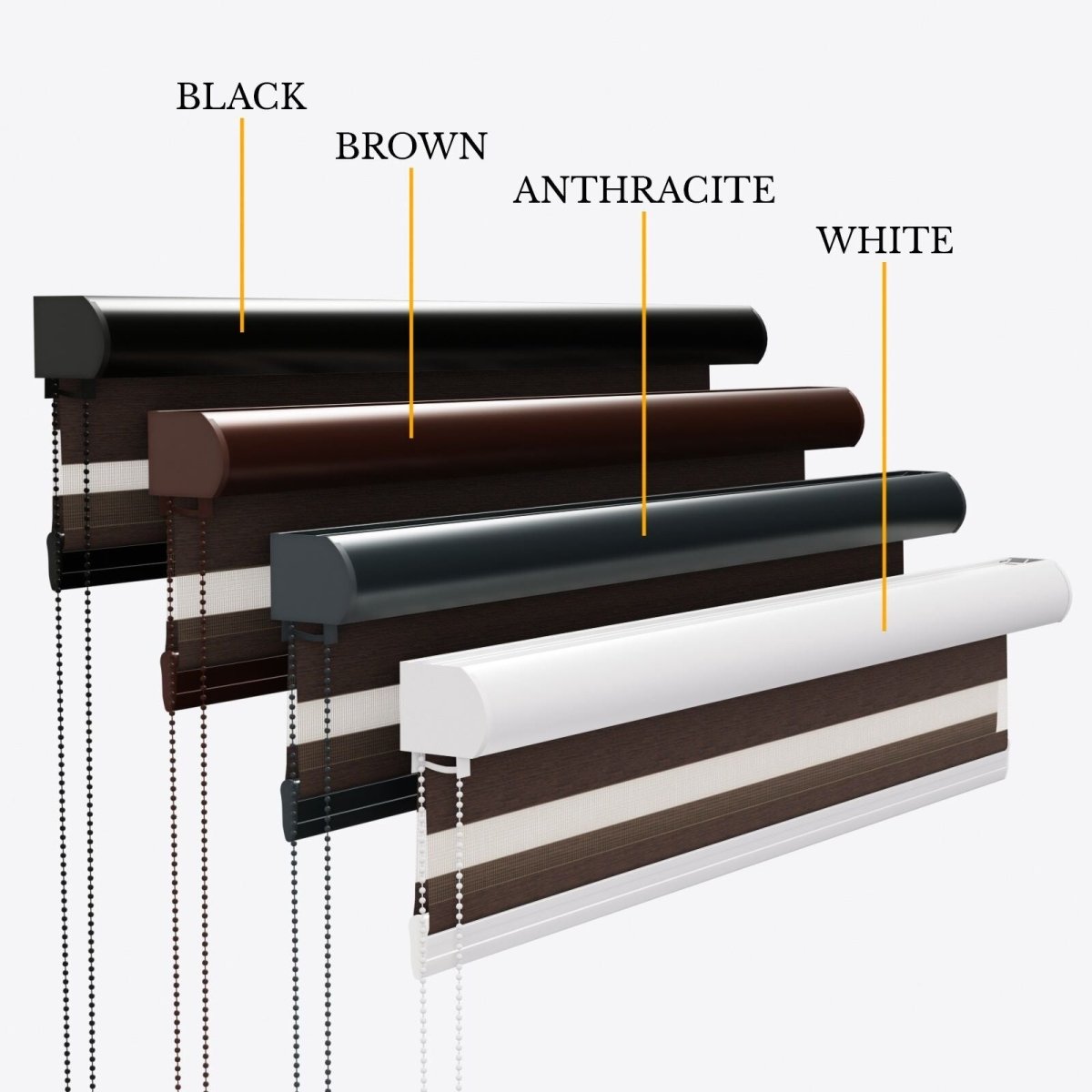 Allure Dark Brown Day & Night Blinds - Zen Shades
