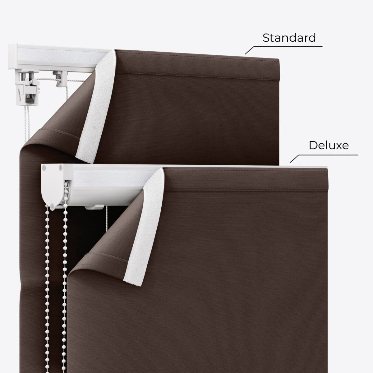 Bliss Chocolate Brown Roman Blinds - Zen Shades