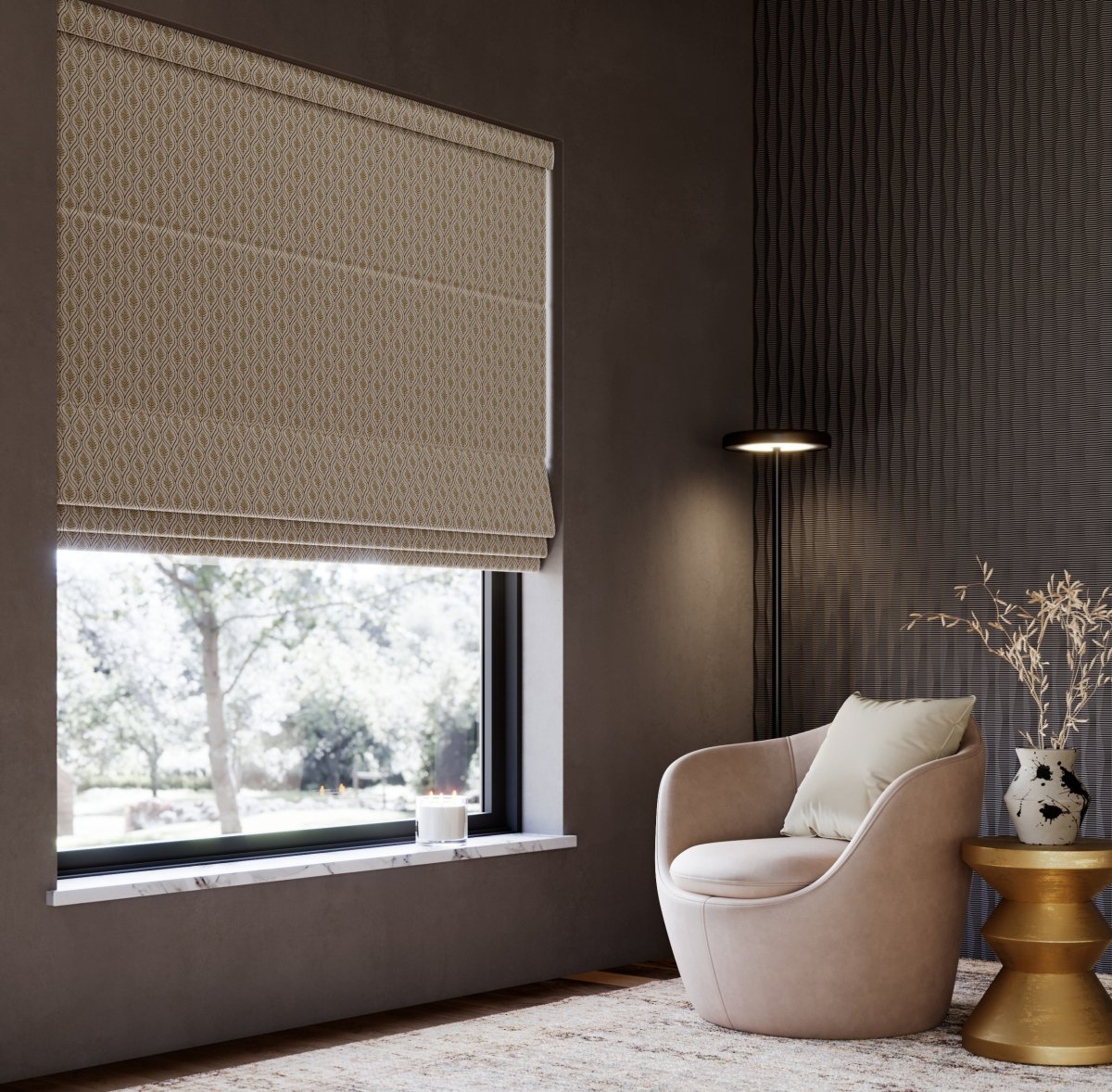 Cami Sand Roman Blinds - Zen Shades