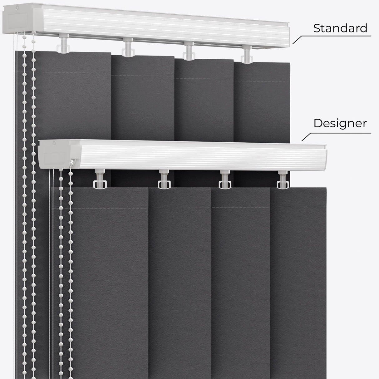 Colori Black Vertical Blinds - Zen Shades