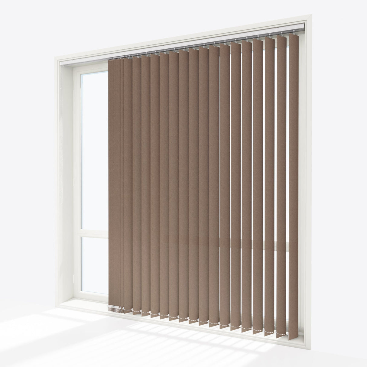 Designo Beige Grey Vertical Blinds - Zen Shades