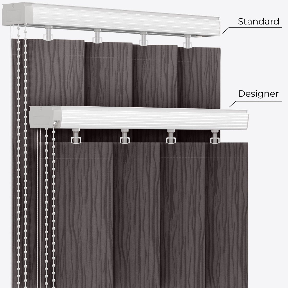 Gabi Mulch Vertical Blinds - Zen Shades