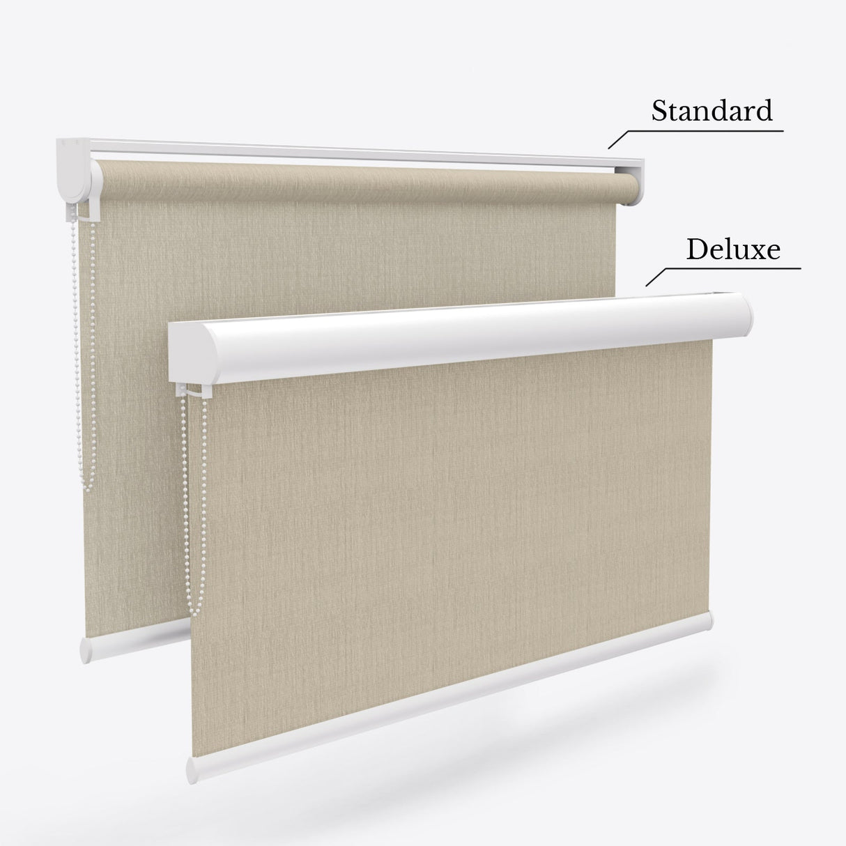 Lunara Flannel Grey Blackout Roller Blinds - Zen Blinds