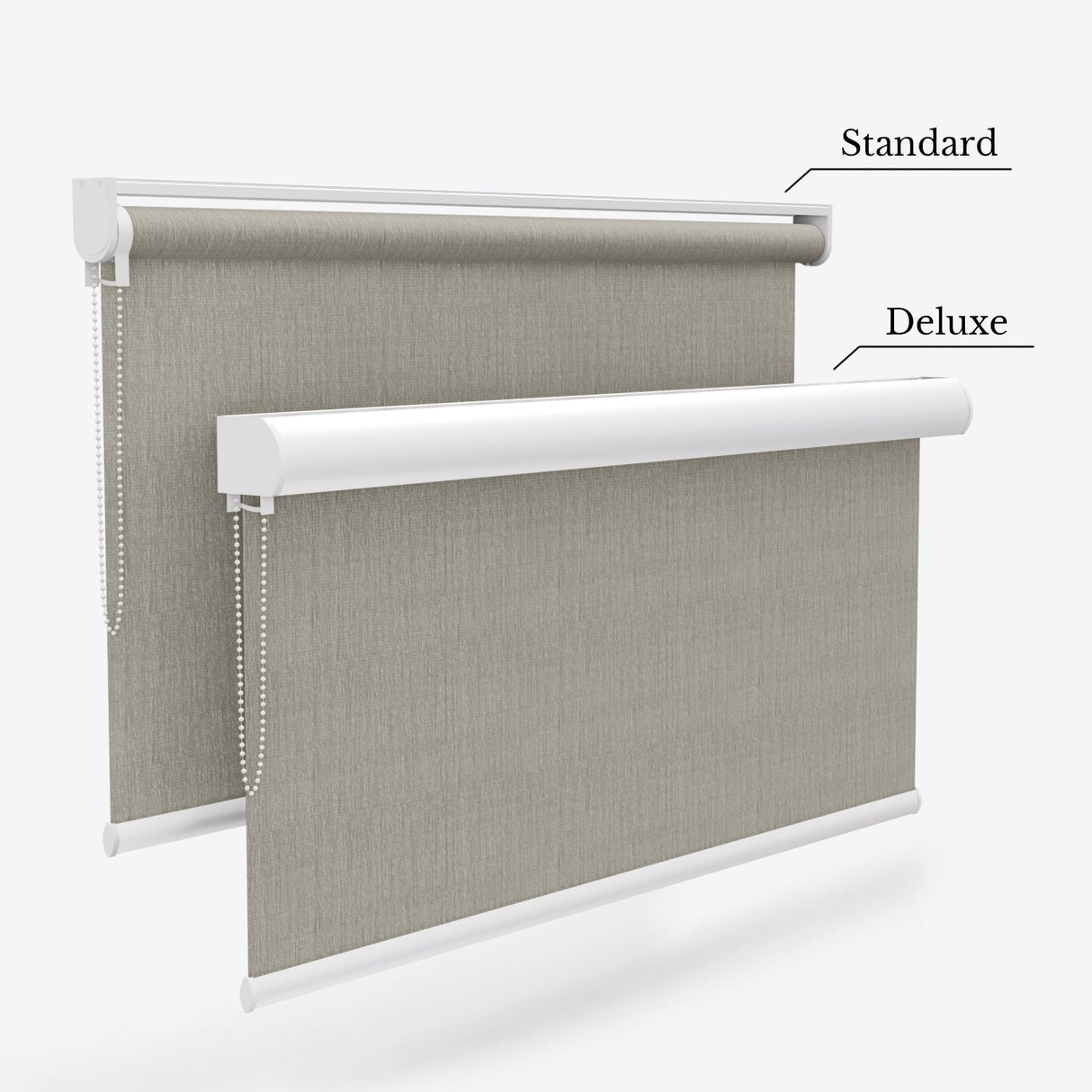 Lunara Steeple Grey Blackout Roller Blinds - Zen Blinds