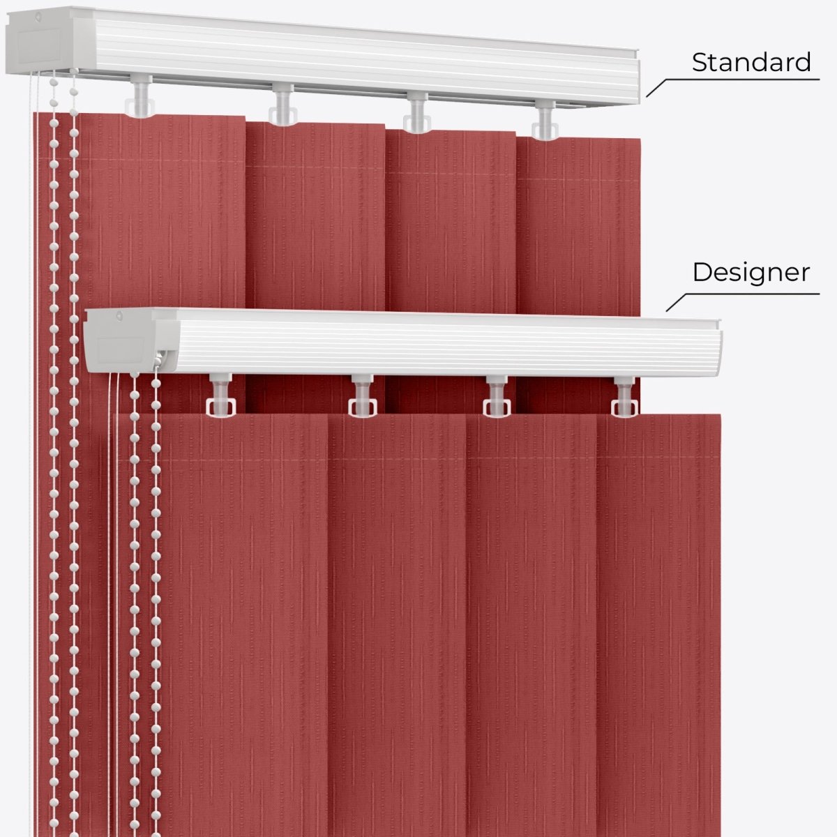 Pacific Spicy Red Vertical Blinds - Zen Shades