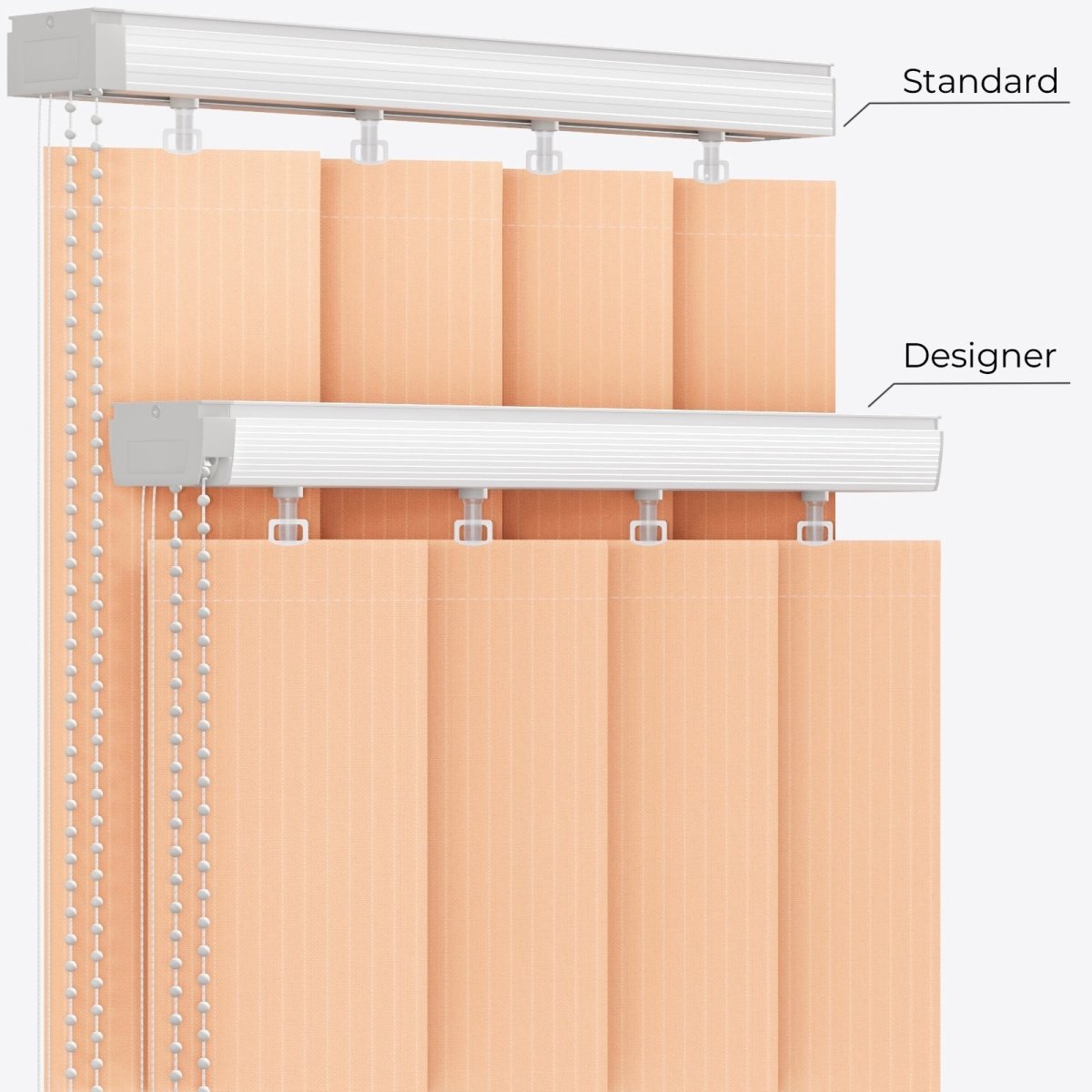 Pencil Stripe Peach Vertical Blinds - Zen Shades
