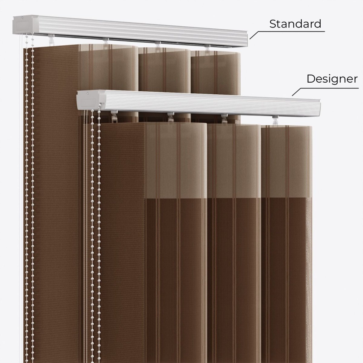 Stripe Cocoa Day & Night Vertical Sheer 40cm - Zen Shades