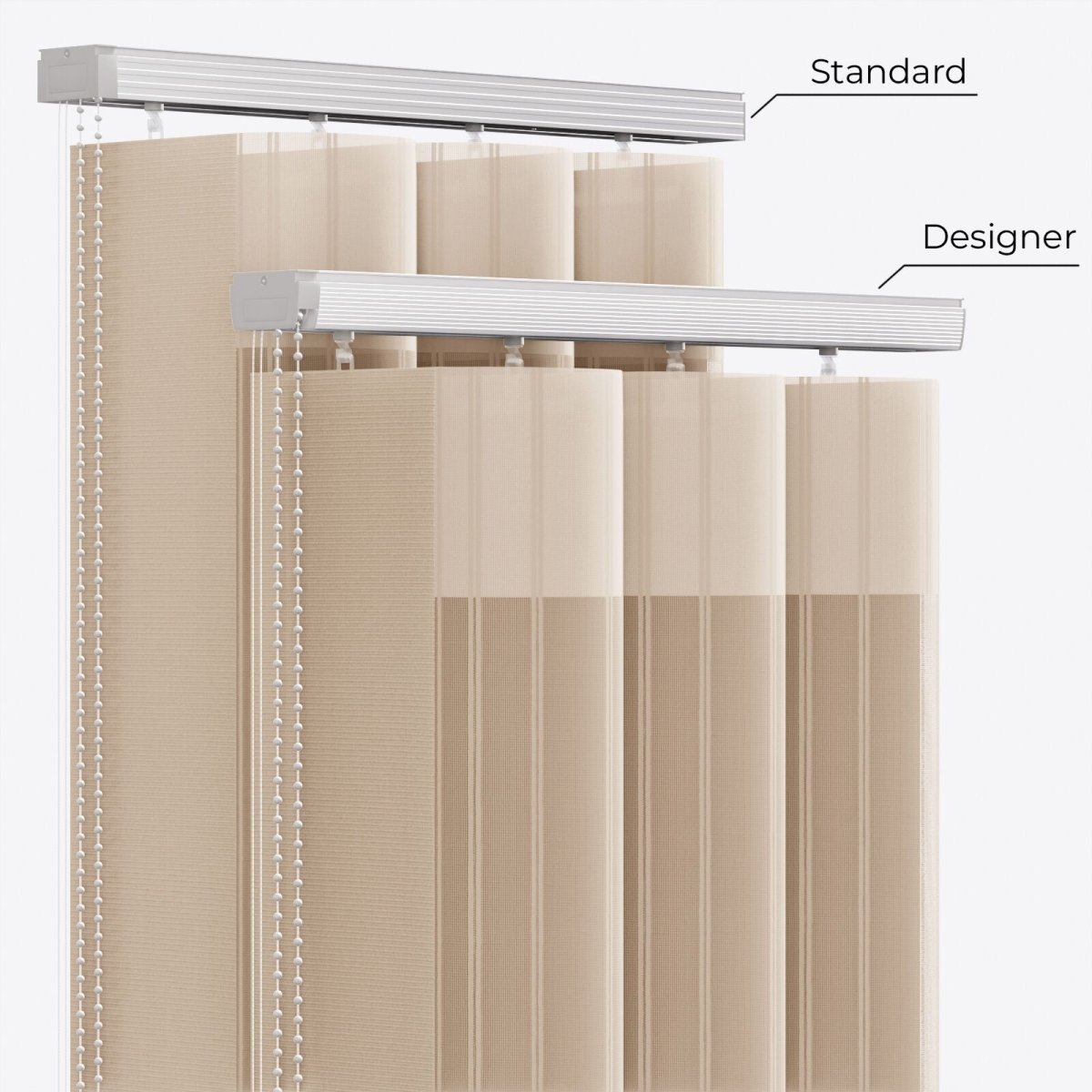 Stripe Gilded Beige Day & Night Vertical Sheer 40cm - Zen Shades