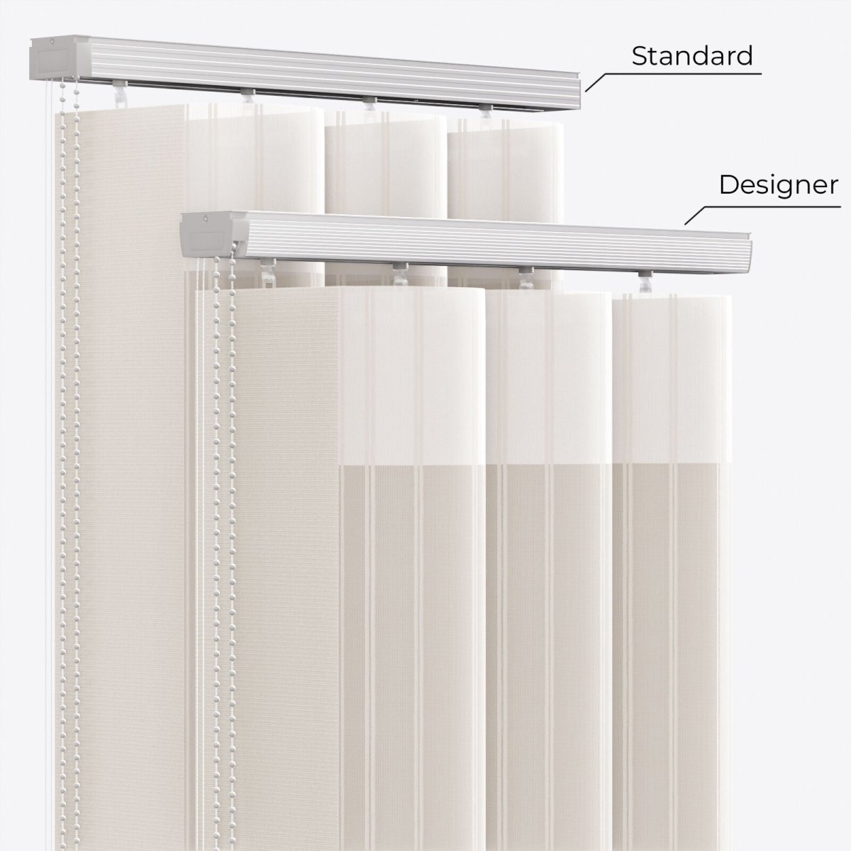 Stripe Pumice Stone Day & Night Vertical Sheer 40cm - Zen Shades