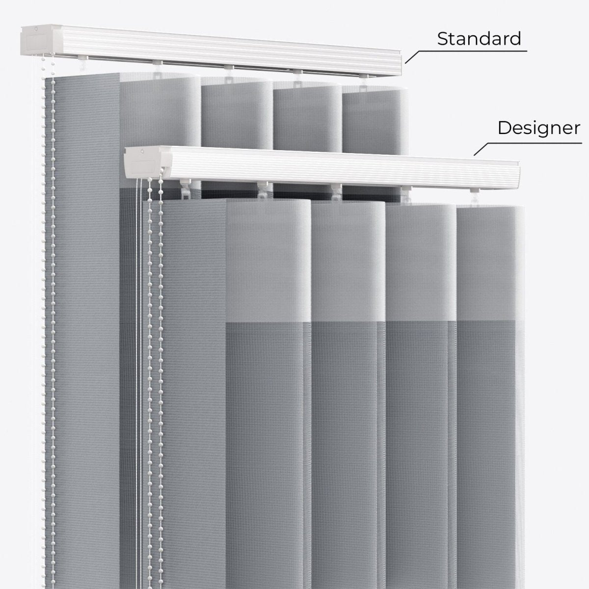 Supreme Dark Grey Day & Night Vertical Sheer 33cm - Zen Shades