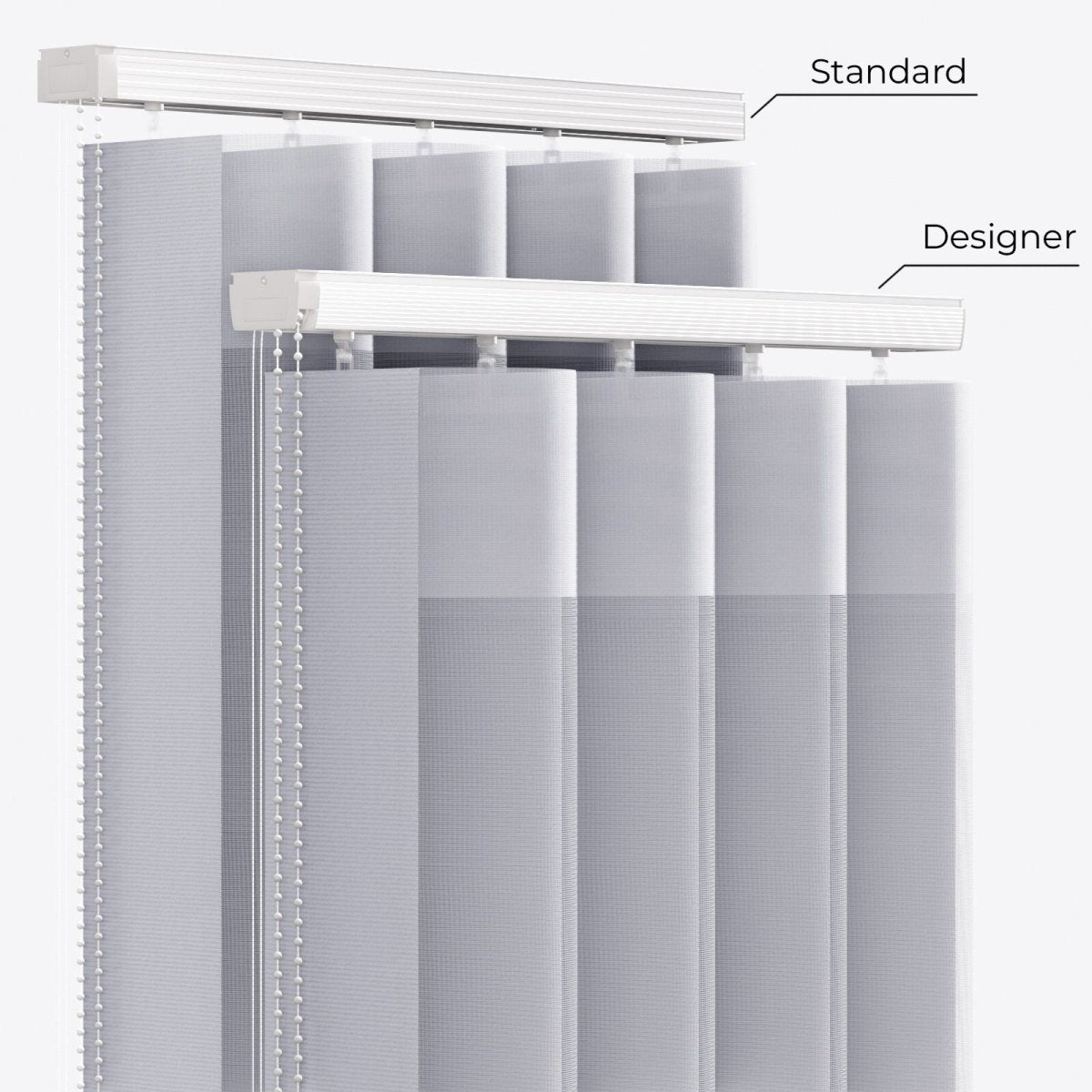 Supreme Formal Grey Day & Night Vertical Sheer 33cm - Zen Shades