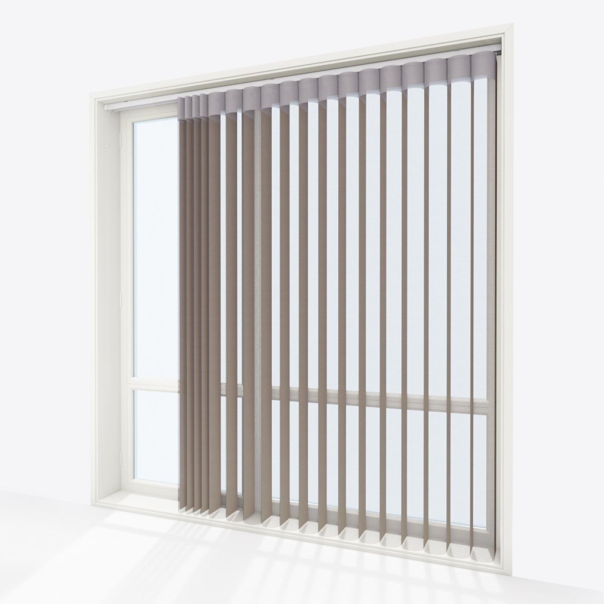 Supreme Sandstone Grey Day & Night Vertical Sheer 33cm - Zen Shades