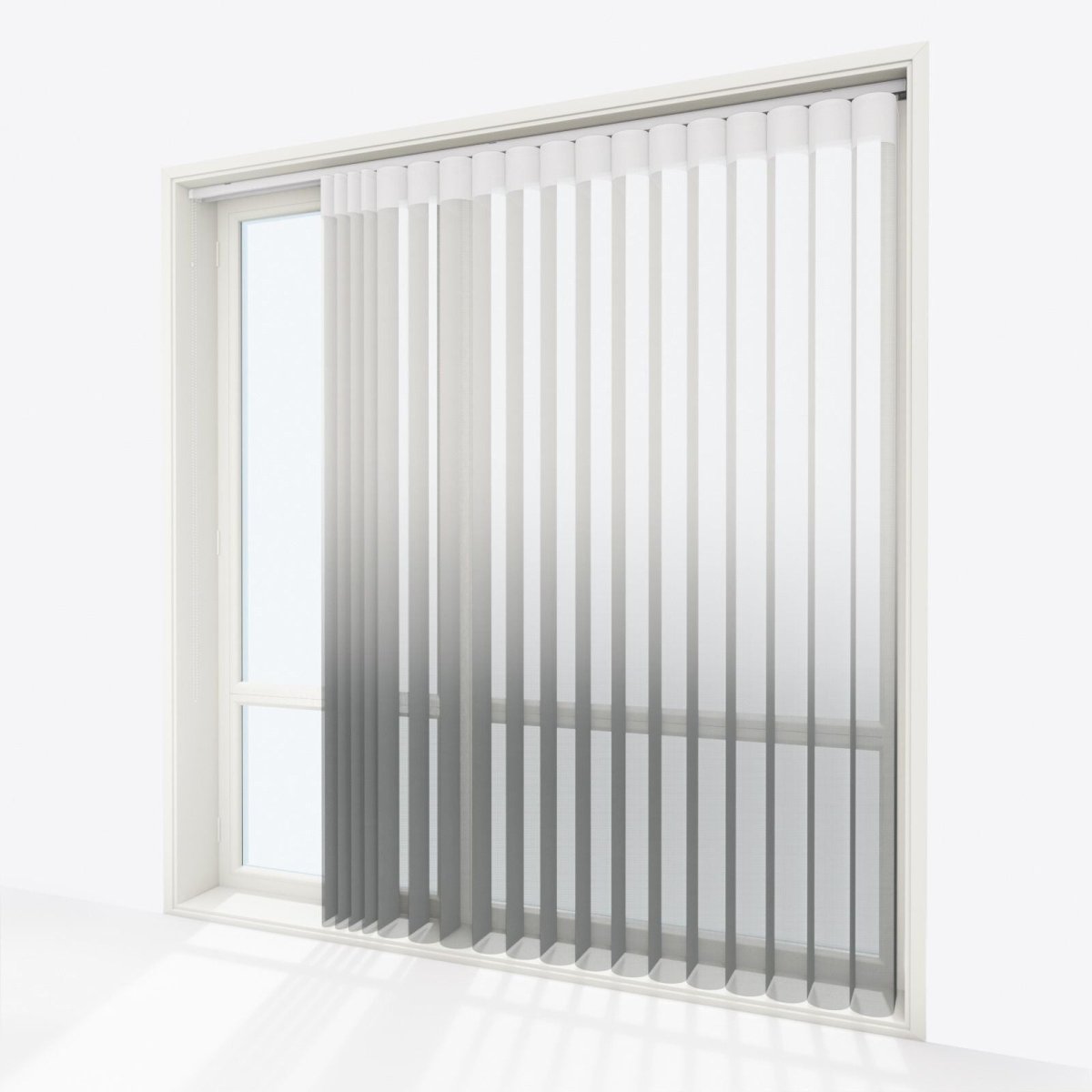 Supreme White & Mocha Black Print Day & Night Vertical Sheer 33cm - Zen Shades