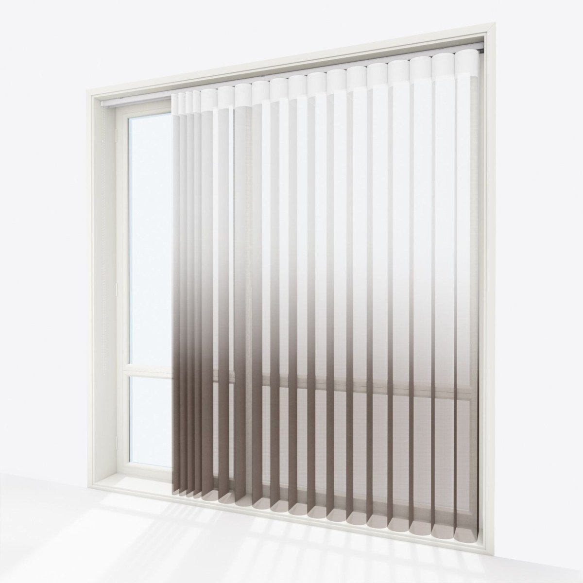 Supreme White & Steel Grey Print Day & Night Vertical Sheer 33cm - Zen Shades