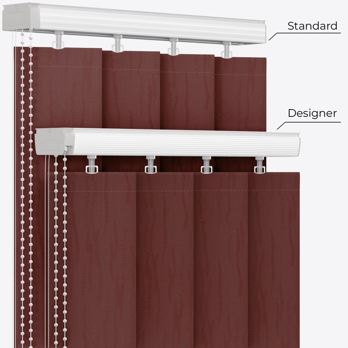 Van Gogh Coffee Brown Vertical Blinds - Zen Shades