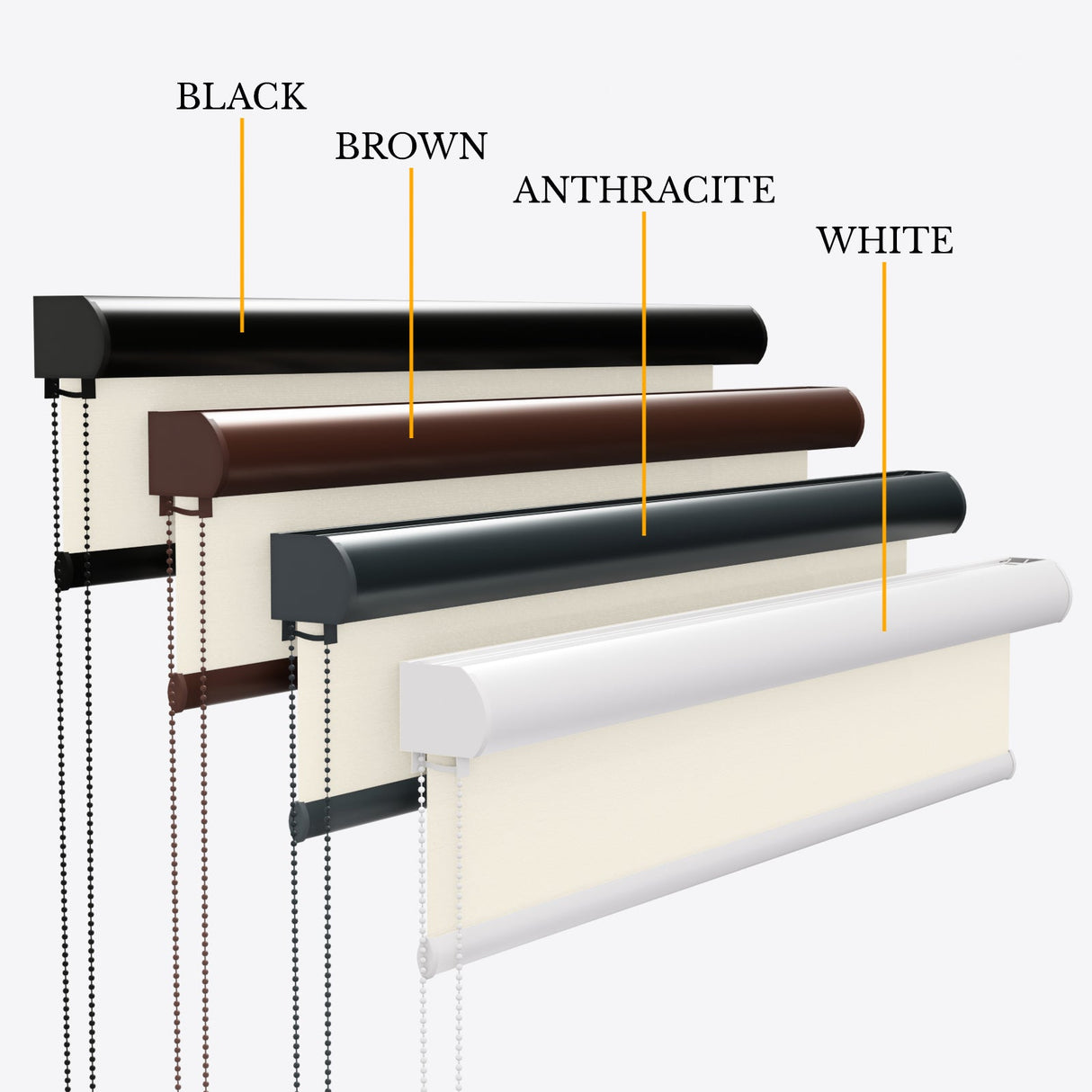 Vogue Pepper White Roller Blinds - Zen Blinds