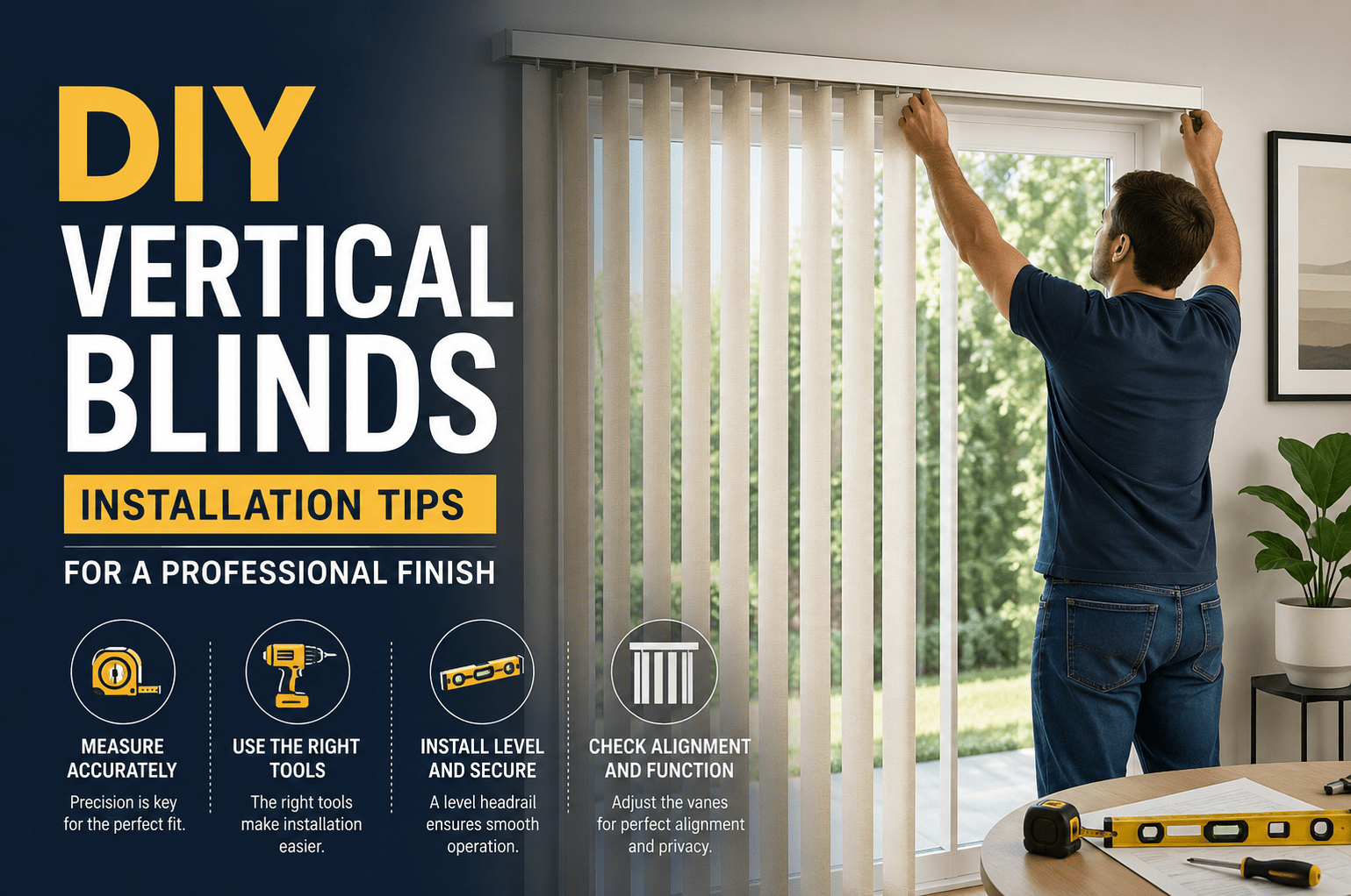 DIY Vertical Blinds Installation Tips for a Professional Finish - Zen Blinds