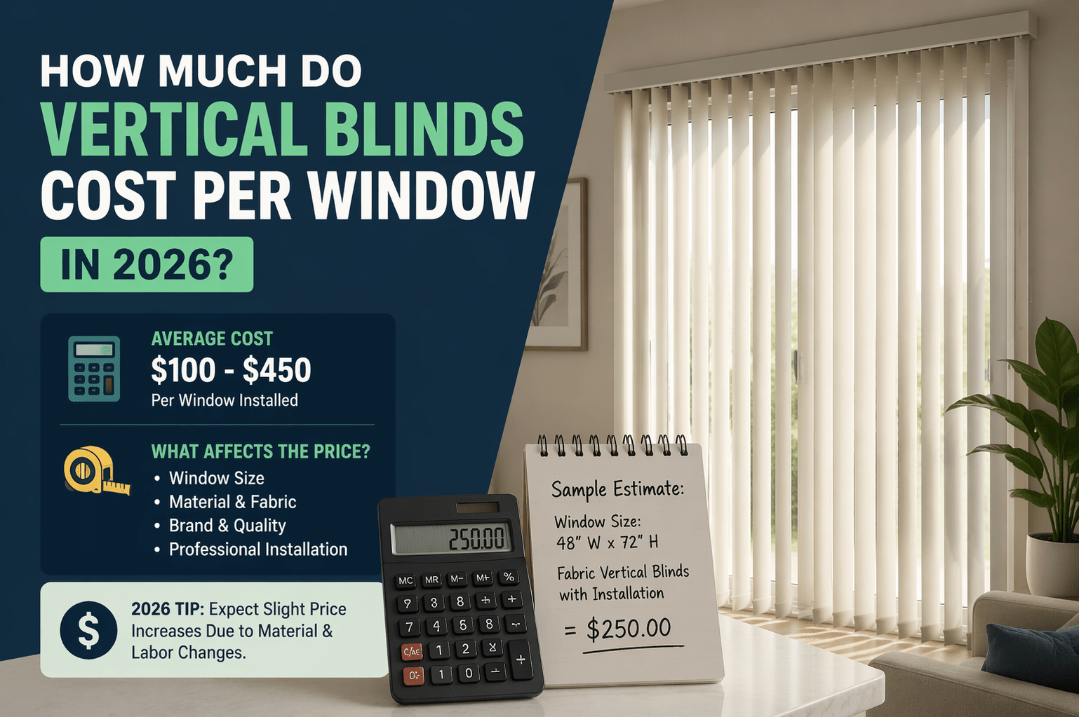 How Much Do Vertical Blinds Cost Per Window in 2026 - Zen Blinds
