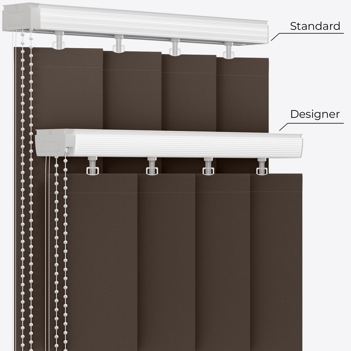 Colori Moor Oak Grey Vertical Blinds - Zen Shades