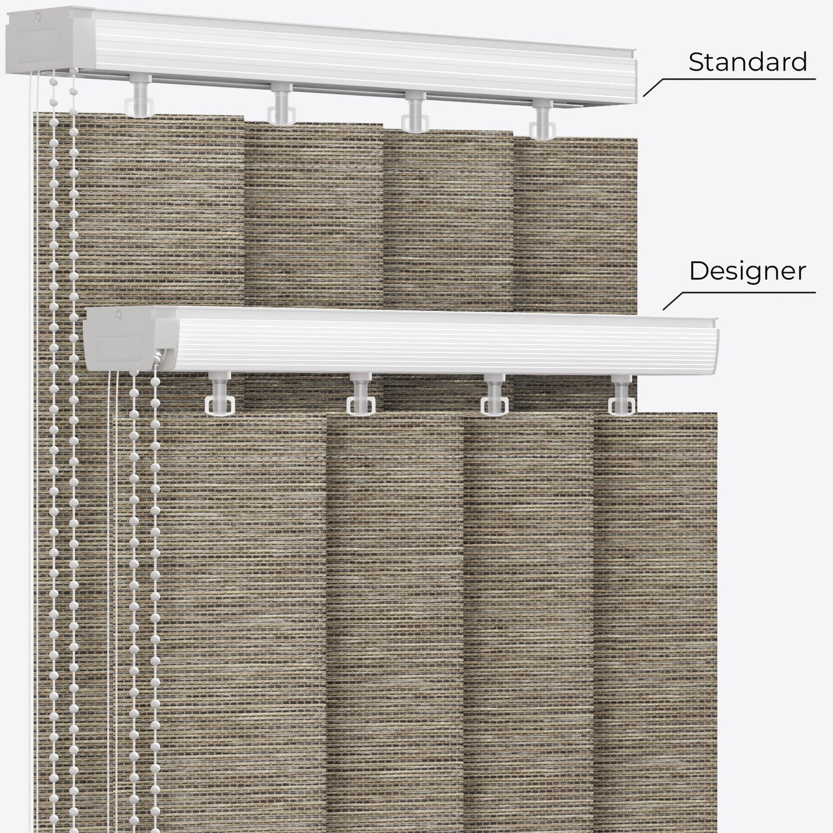 Designo Wood Sepia Tint Vertical Blinds - Zen Shades