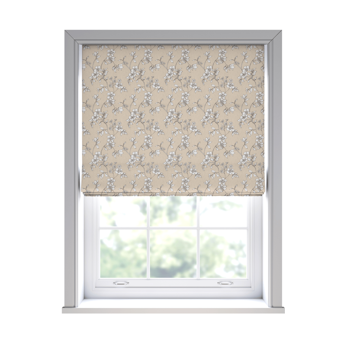 Flores Biscuit Roman Blinds - Zen Shades