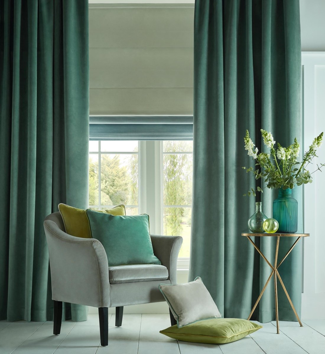 Haven Seafoam Roman Blinds - Zen Shades