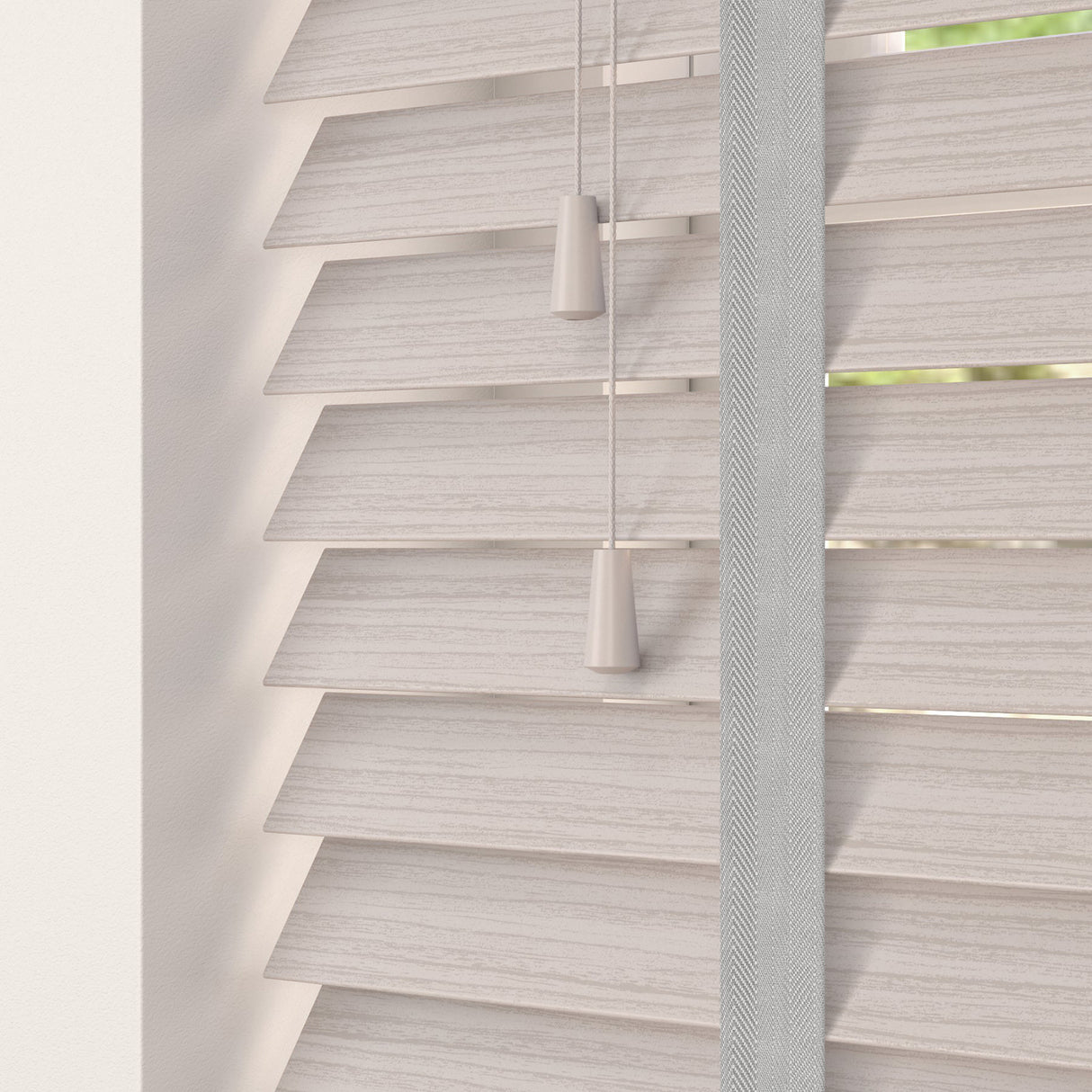 Lunar Oak Faux Wood Blinds With Tapes