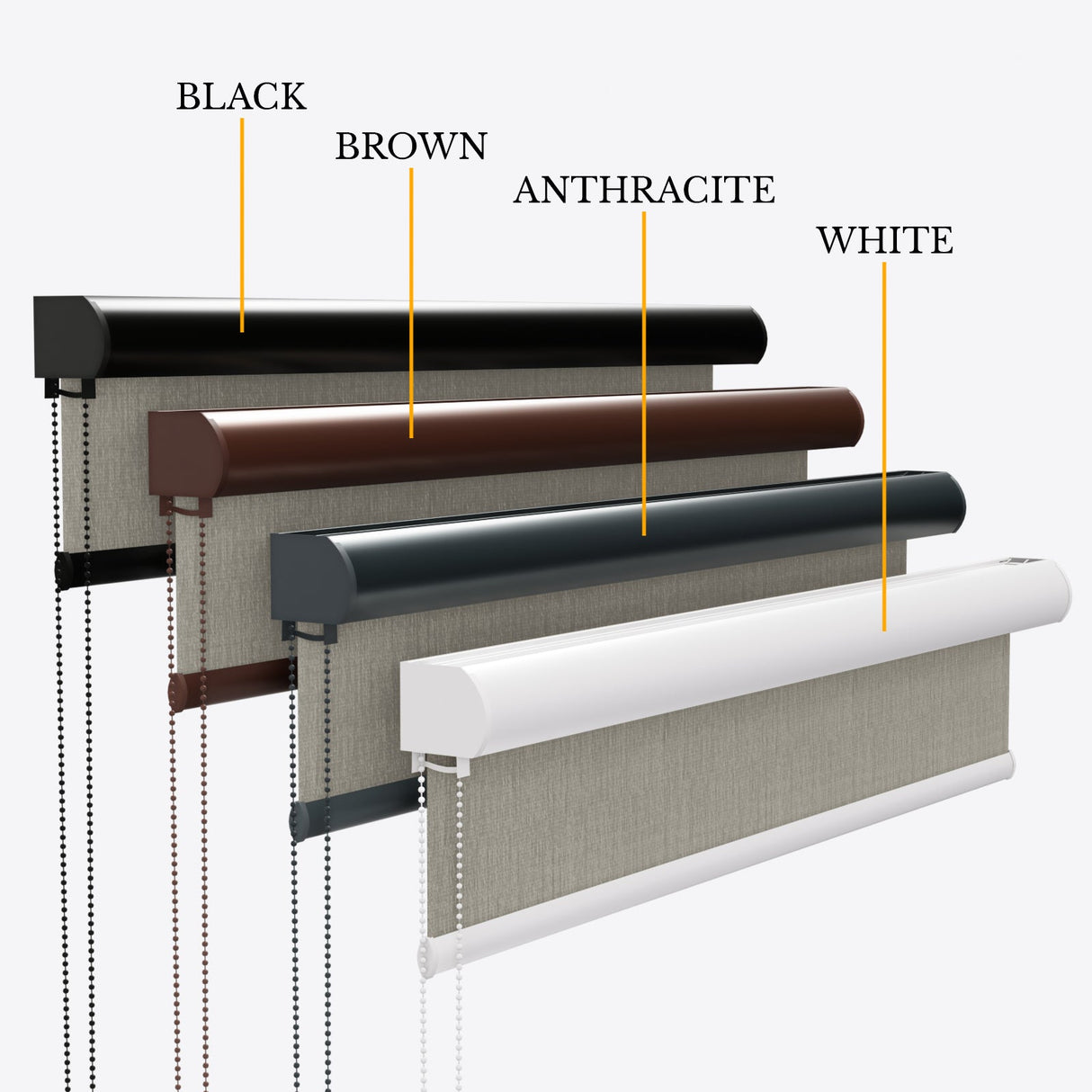 Lunara Steeple Grey Blackout Roller Blinds - Zen Blinds