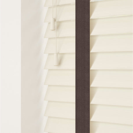 Mirage Fine Grain Faux Wood Blinds With Coffee Tapes - Zen Shades