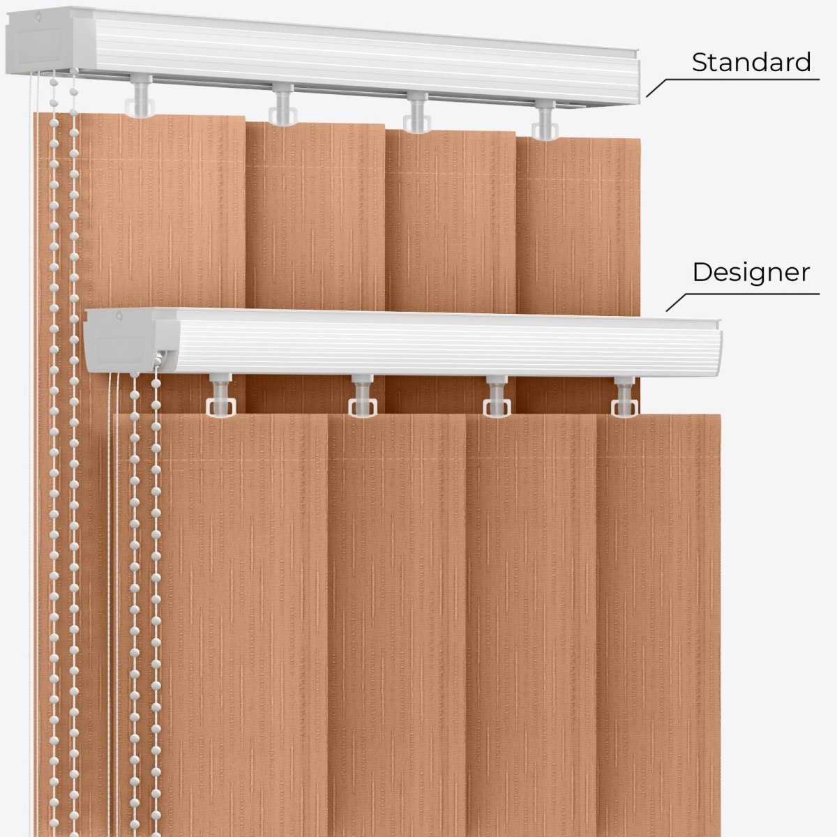 Pacific Cognac Brown Vertical Blinds - Zen Shades