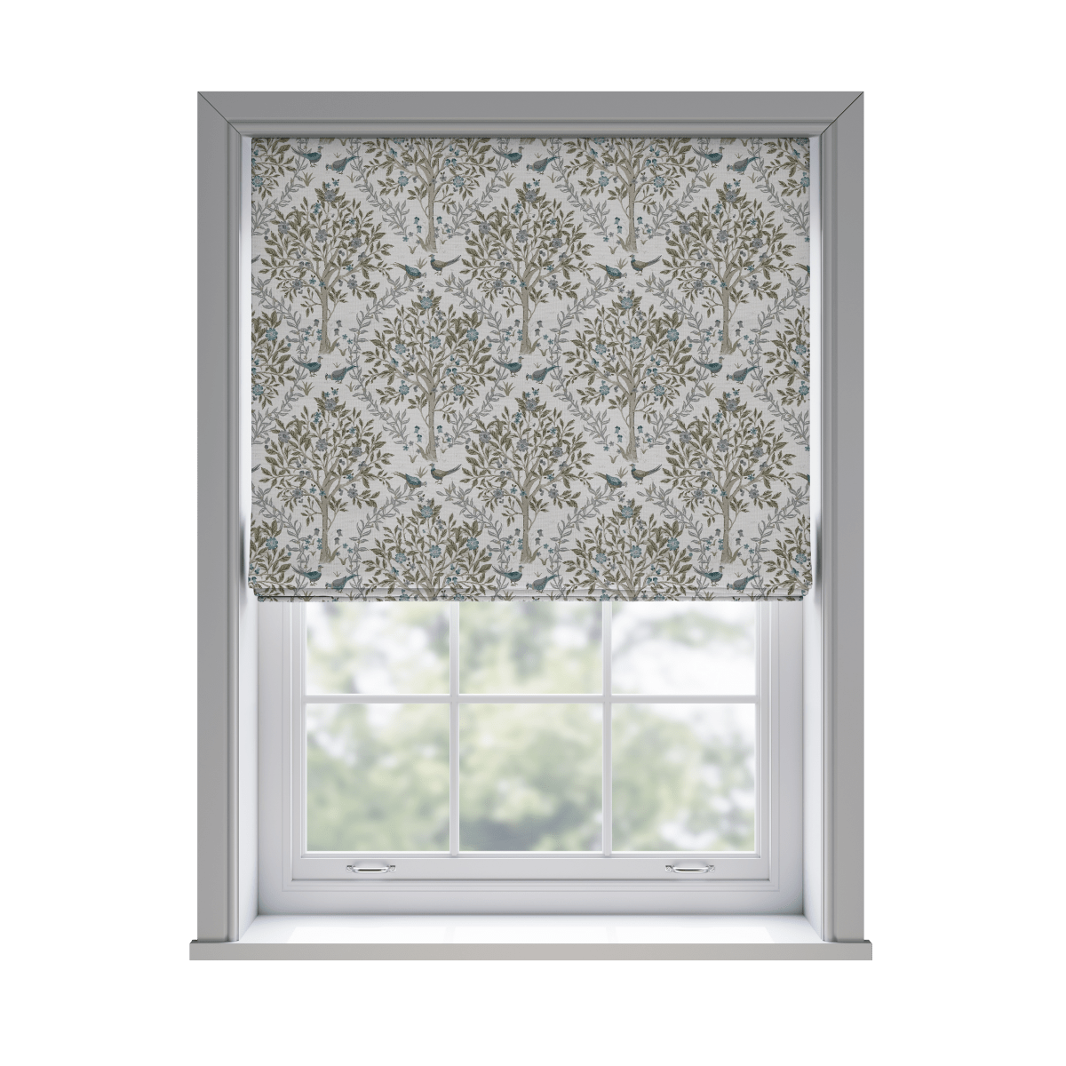 Pavo Teal Roman Blinds - Zen Shades