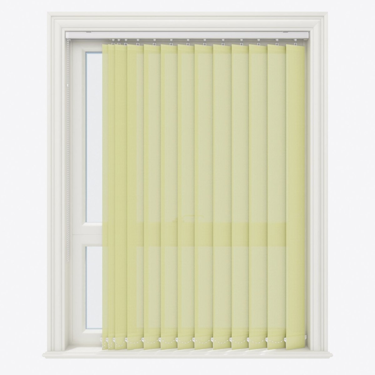 Pencil Stripe Celery Green Vertical Blinds Replacement Slats - Zen Shades