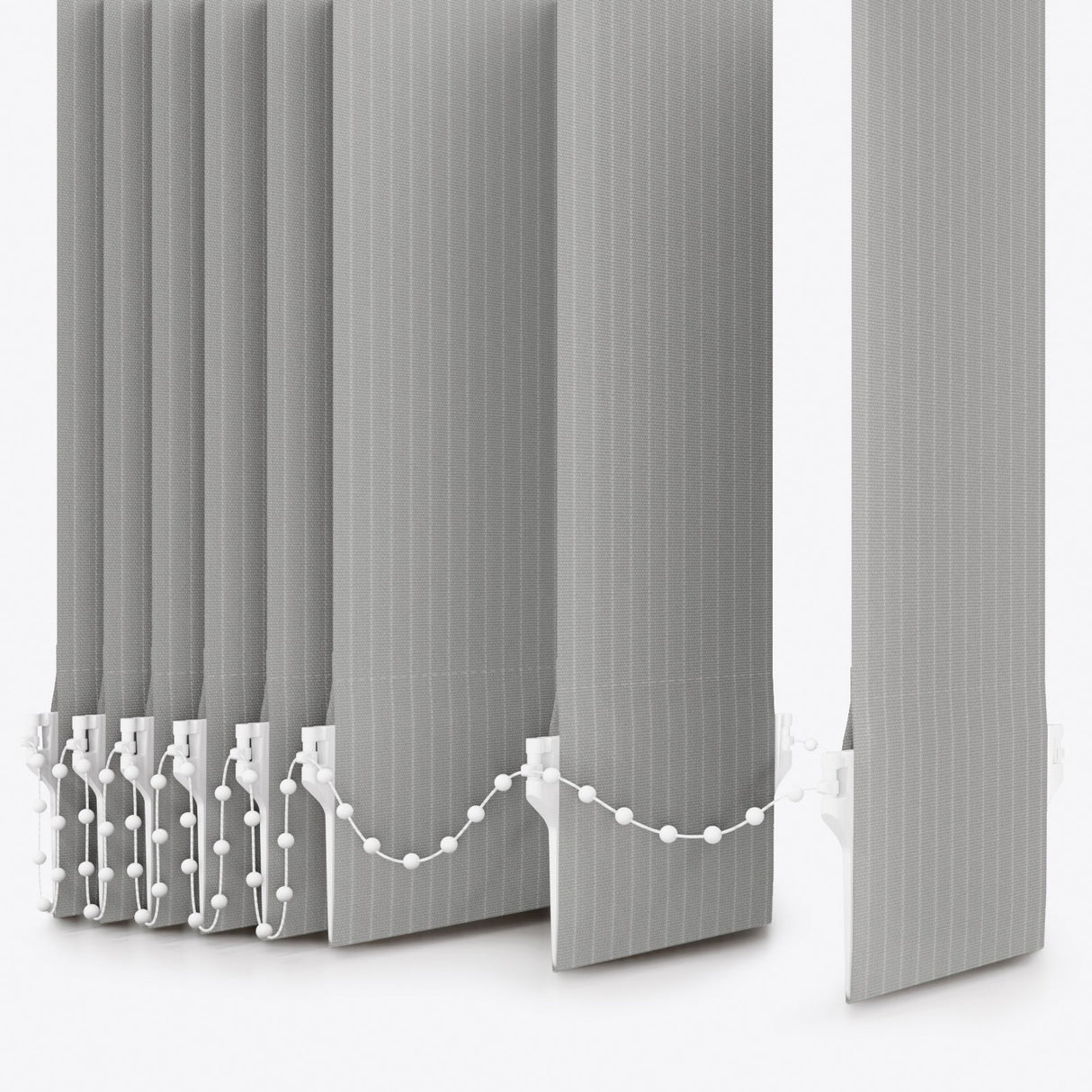 Pencil Stripe Storm Grey Vertical Blinds - Zen Shades