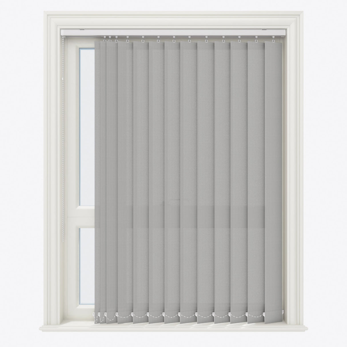 Pencil Stripe Storm Grey Vertical Blinds - Zen Shades