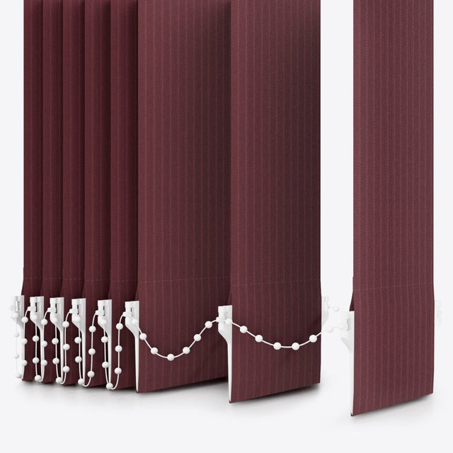 Pencil Stripe Zinfandel Vertical Blinds Replacement Slats - Zen Shades