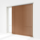 Pristine Cashew Blackout Vertical Blinds - Zen Shades