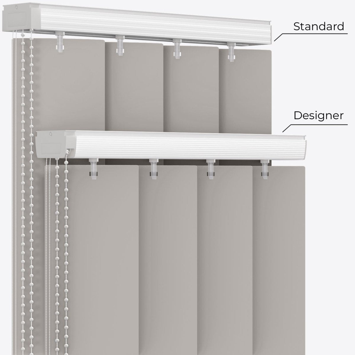 Ramina Dark Grey Blackout PVC Vertical Blinds - Zen Shades