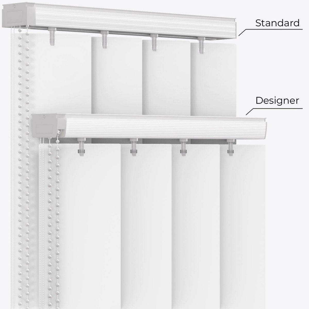 Ramina Ice White Blackout PVC Vertical Blinds - Zen Shades