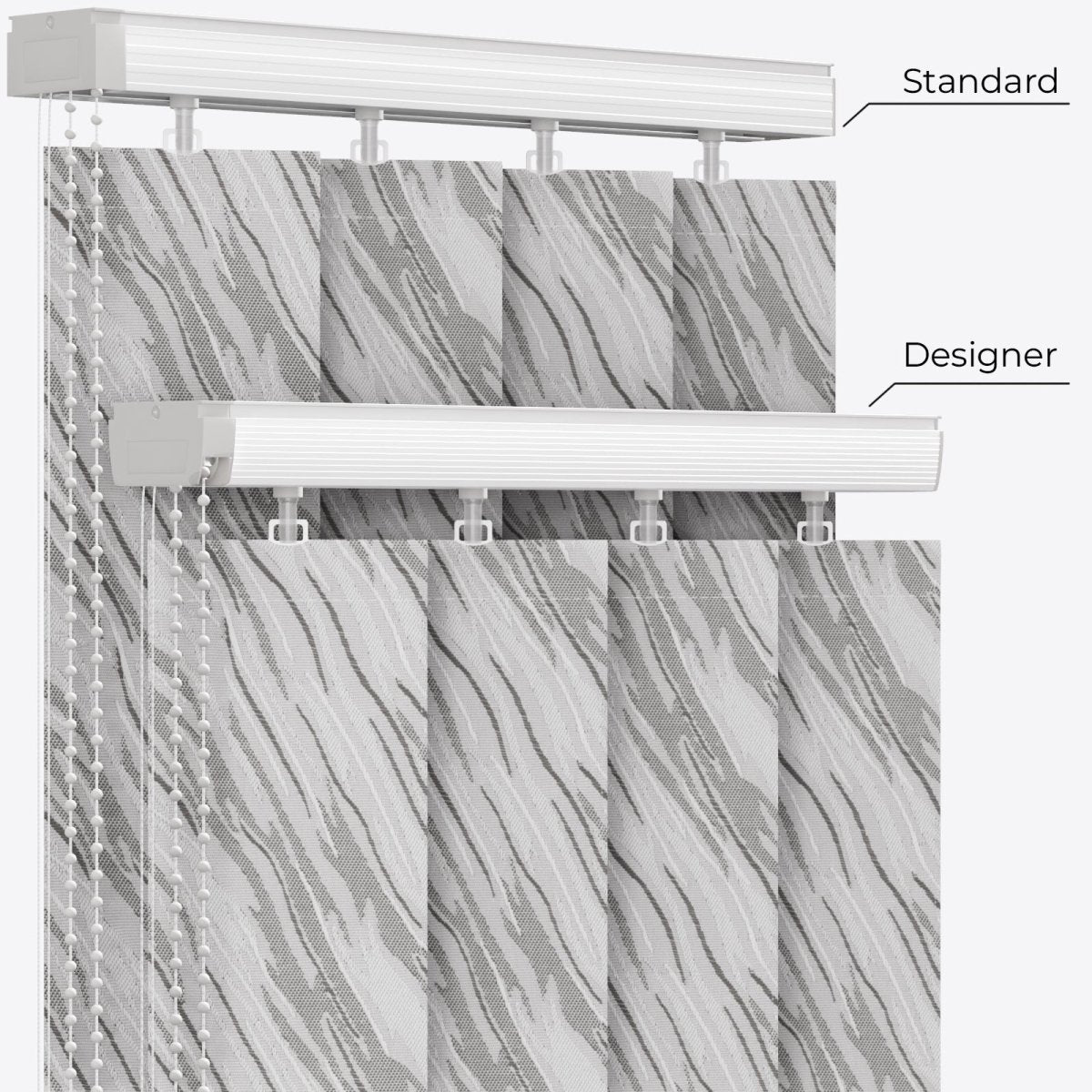 Ray Quiet Grey Vertical Blinds - Zen Shades