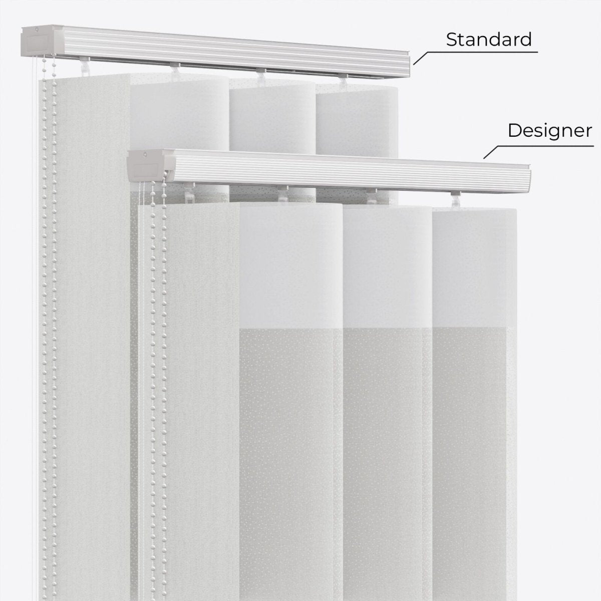 Spotted Star White Day & Night Vertical Sheer 40cm - Zen Shades