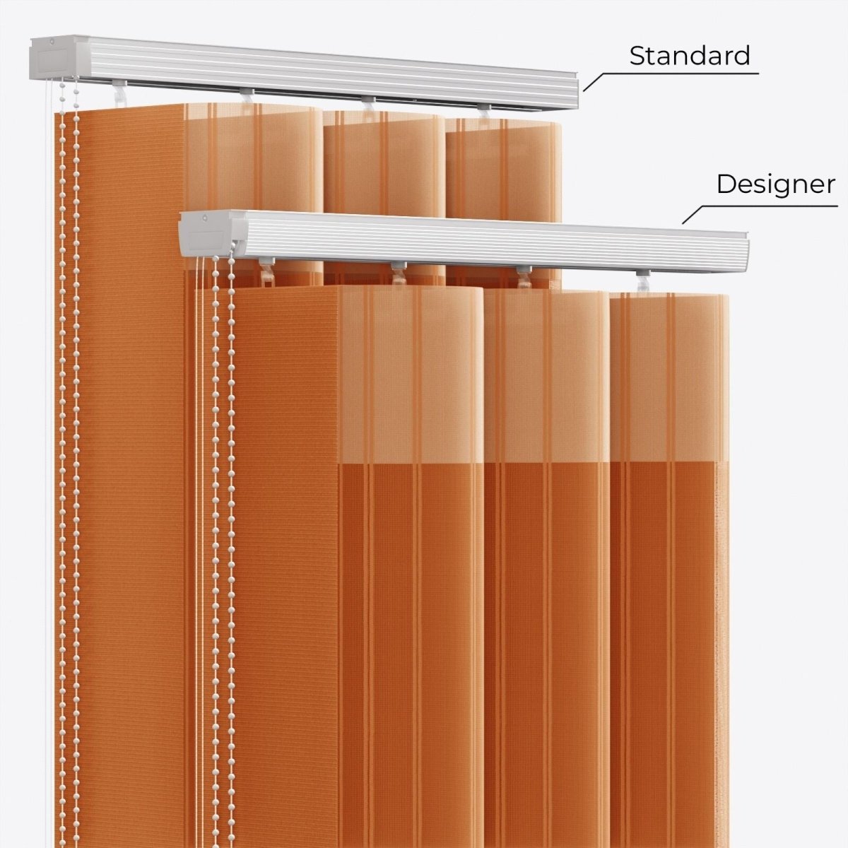 Stripe Autumnal Day & Night Vertical Sheer 40cm - Zen Shades