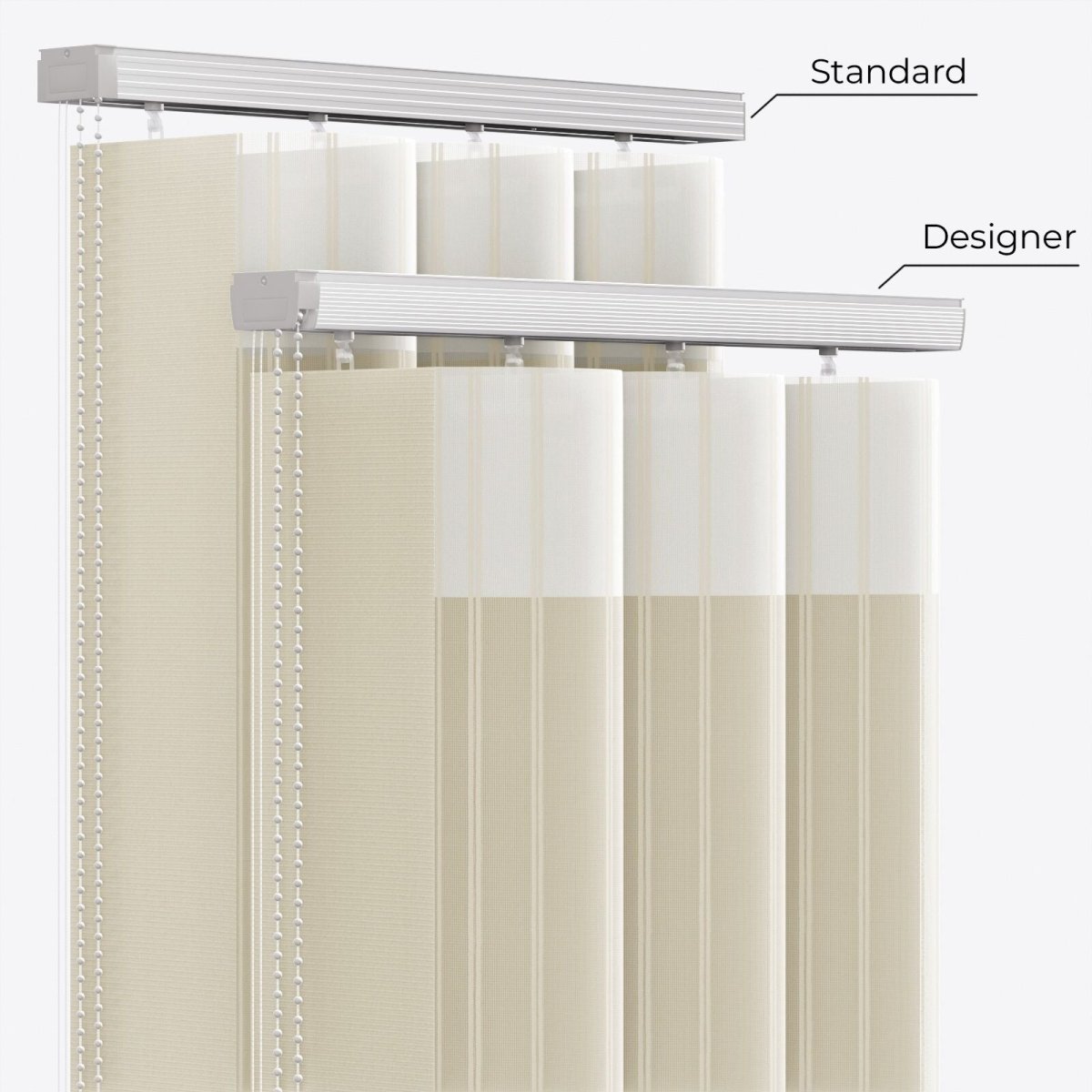 Stripe Fields of Rye Day & Night Vertical Sheer 40cm - Zen Shades