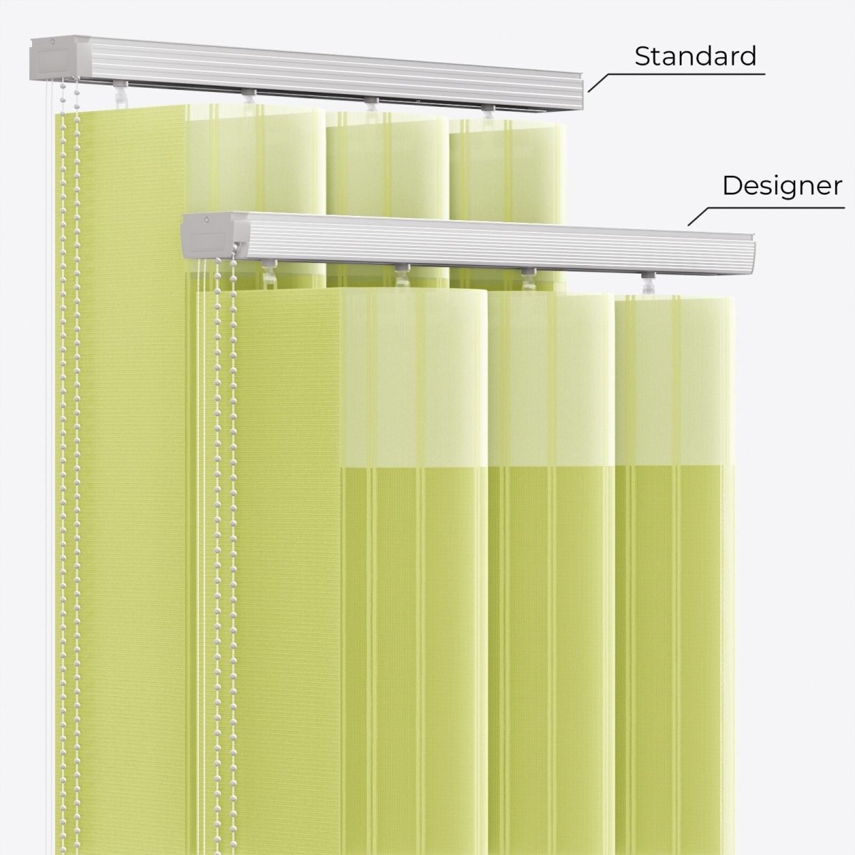 Stripe Green Banana Day & Night Vertical Sheer 40cm - Zen Shades