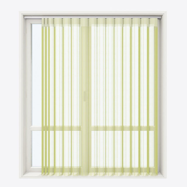 Stripe Green Banana Day & Night Vertical Sheer 40cm - Zen Shades