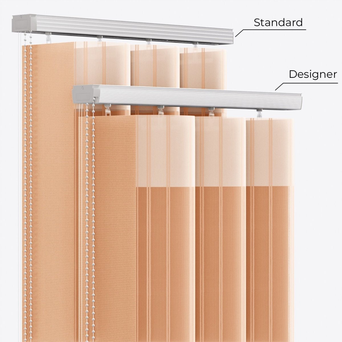 Stripe Peach Nougat Day & Night Vertical Sheer 40cm - Zen Shades
