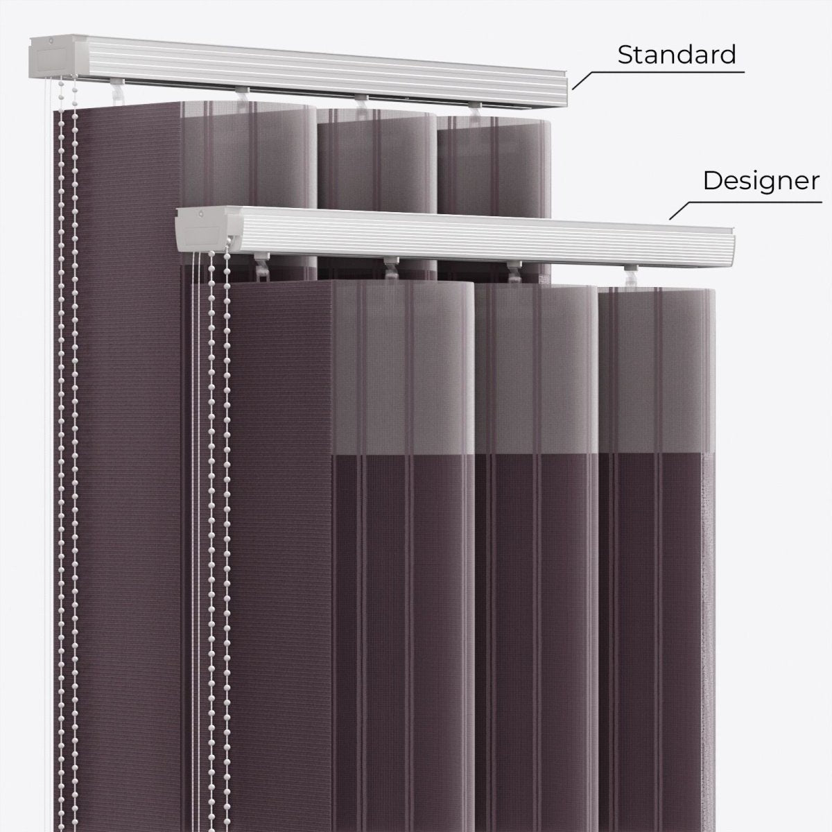 Stripe Purple Day & Night Vertical Sheer 40cm - Zen Shades