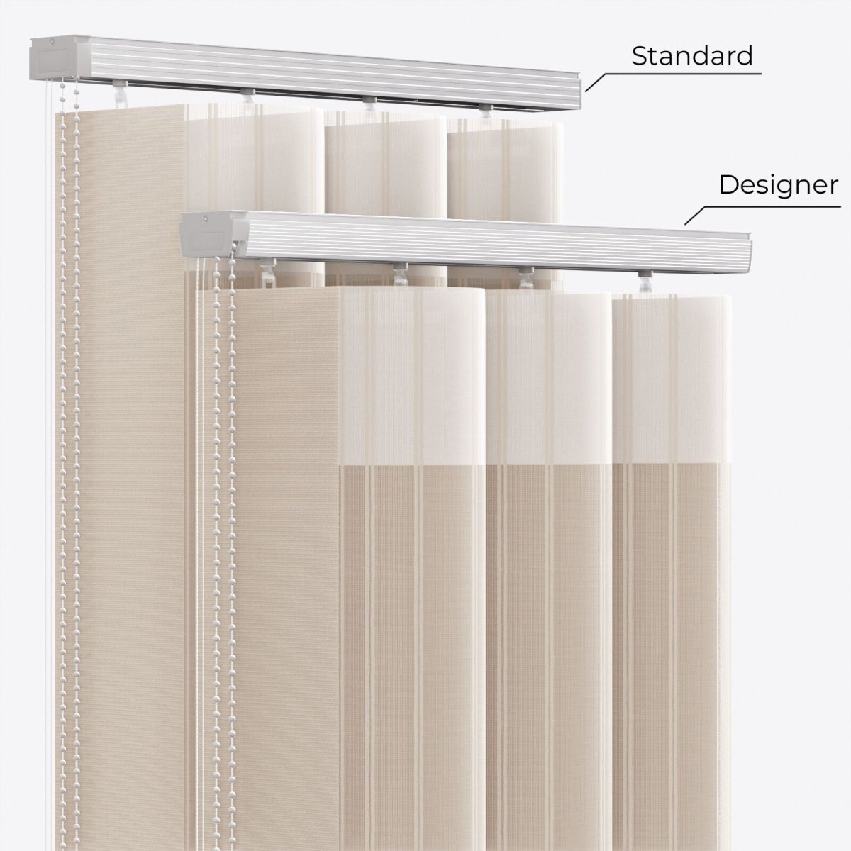 Stripe Savannah Tan Day & Night Vertical Sheer 40cm - Zen Shades