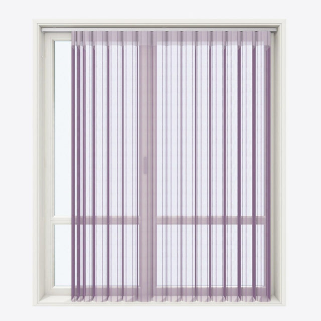 Stripe Vintage Violet Day & Night Vertical Sheer 40cm - Zen Shades
