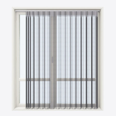 Stripe Volcanic Ash Day & Night Vertical Sheer 40cm - Zen Shades