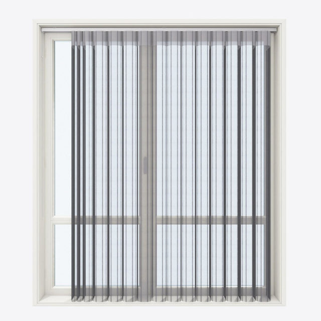 Stripe Volcanic Ash Day & Night Vertical Sheer 40cm - Zen Shades